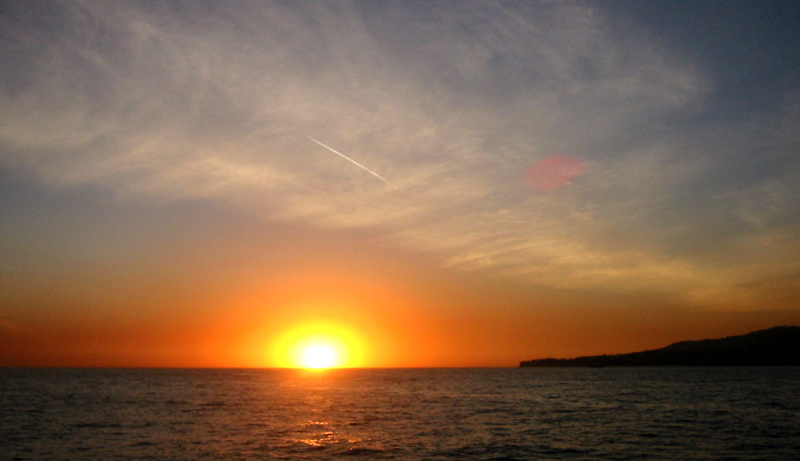 sunset with peninsula